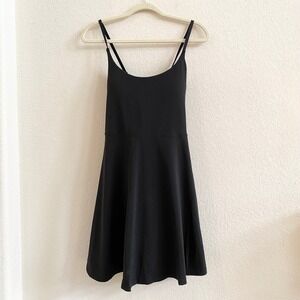 Ewedoos Black Athletic Exercise Tennis Dress with Built-in Shorts XL‎